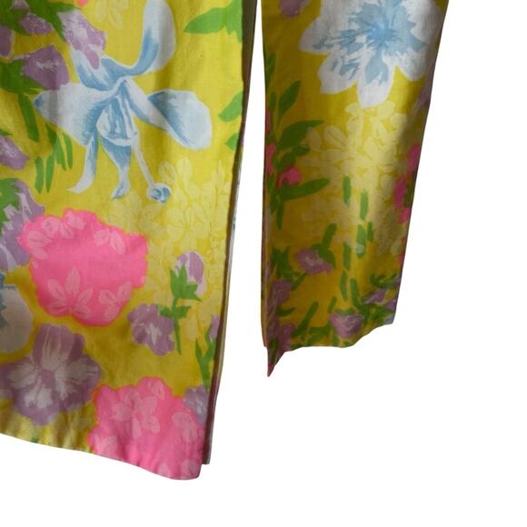 Vintage 1960s Matching Top Short Set Yellow Pink Floral size 4-6 Small - Picture 5 of 11